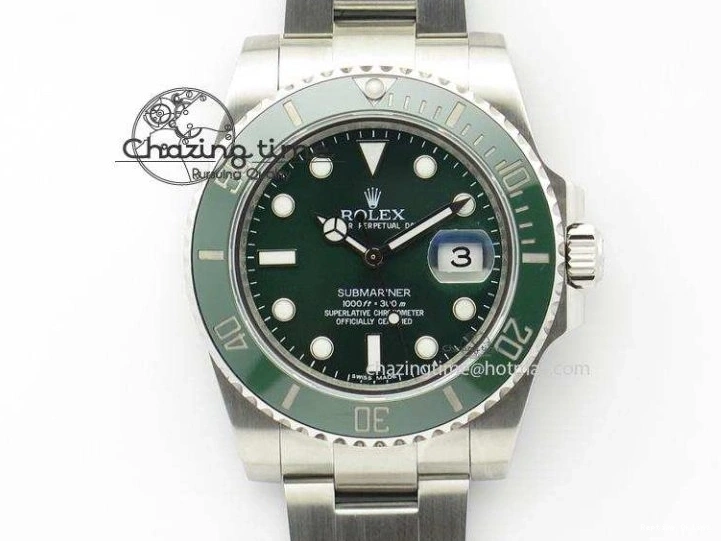 0417 TopPick Submariner 116610 LV Green Ceramic JF 1:1 Best Edition On SS Bracelet SA3135 V 3974